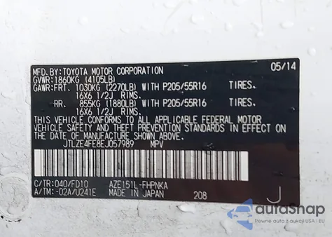 2014 Scion Xb z USA, uszkodzony, nr VIN JTLZE4FE8EJ057989